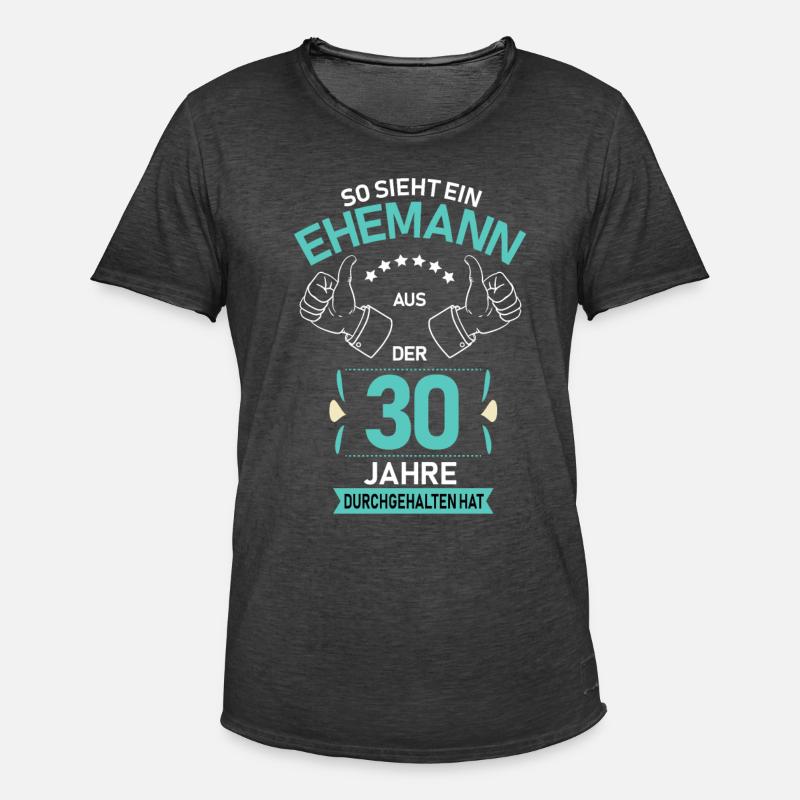 30. Hochzeit Ehemann Perlenhochzeit Geschenk - Männer Vintage T-Shirt - Vintage Schwarz