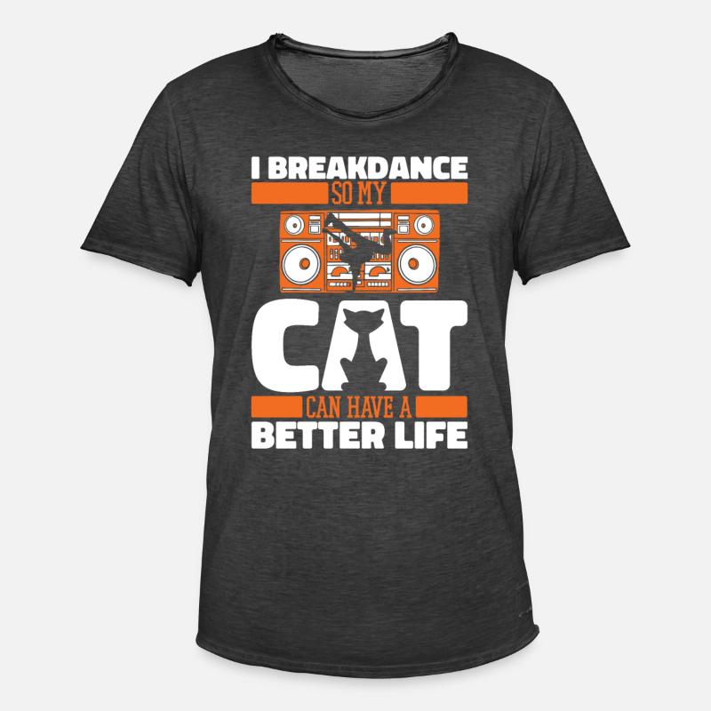 Breakdance Breakdancer Breakdancing Katze - Männer Vintage T-Shirt - Vintage Schwarz