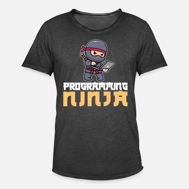 Entwickler Coder Programmierer Ninja - Männer Vintage T-Shirt - Vintage Schwarz