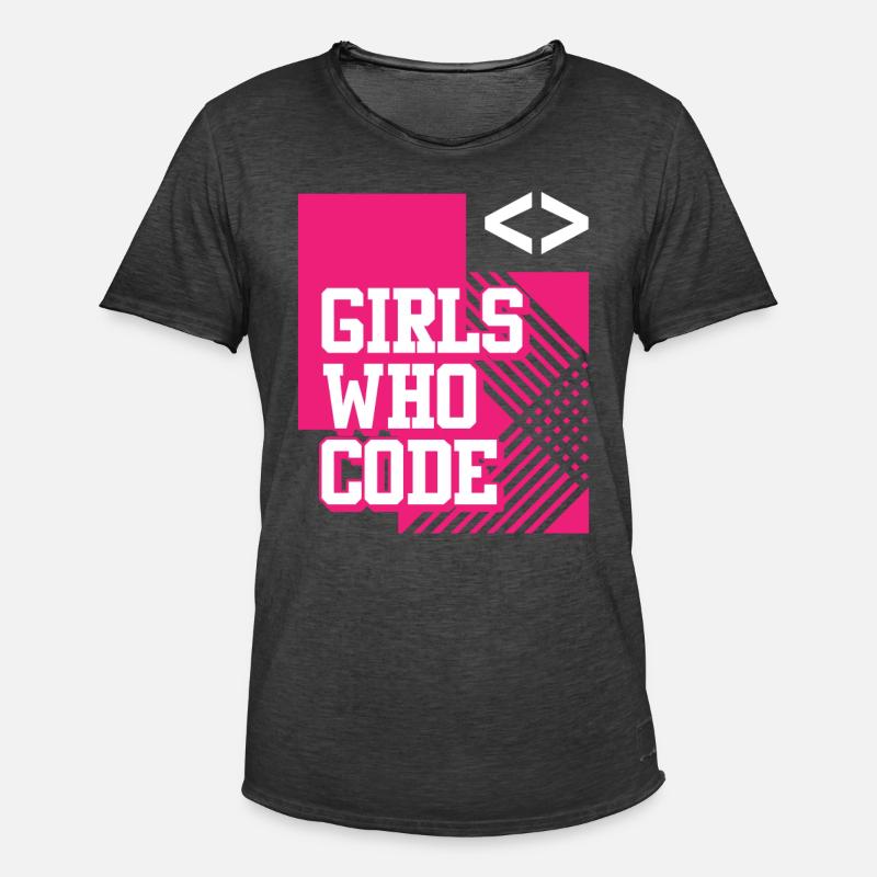 Entwickler Coder Programmierer Mädchen - Männer Vintage T-Shirt - Vintage Schwarz