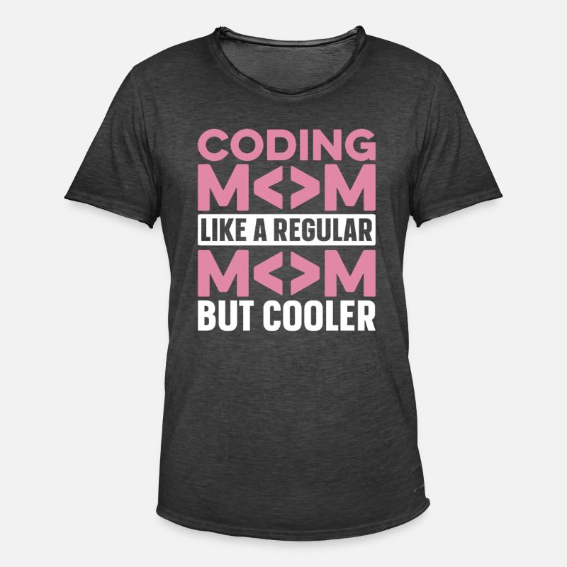 Developer Coder Programmer Mama - Men's Vintage T-Shirt - washed black