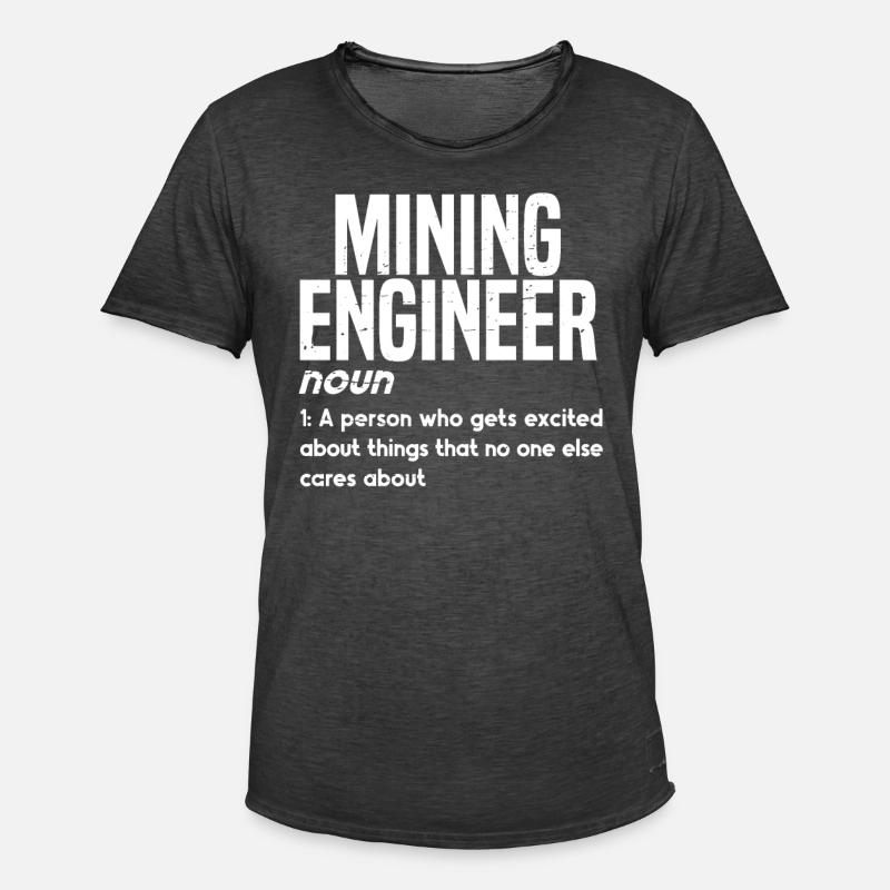 Engineer Definition Mining Engineer - Men's Vintage T-Shirt - washed black