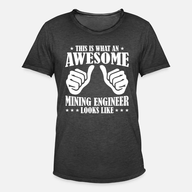 Engineer Komisch Mining Engineer - Men's Vintage T-Shirt - washed black