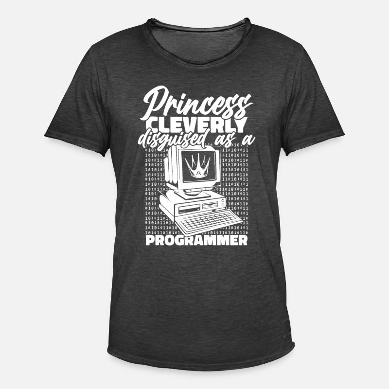 Entwickler Coder Programmierer Prinzessin - Männer Vintage T-Shirt - Vintage Schwarz