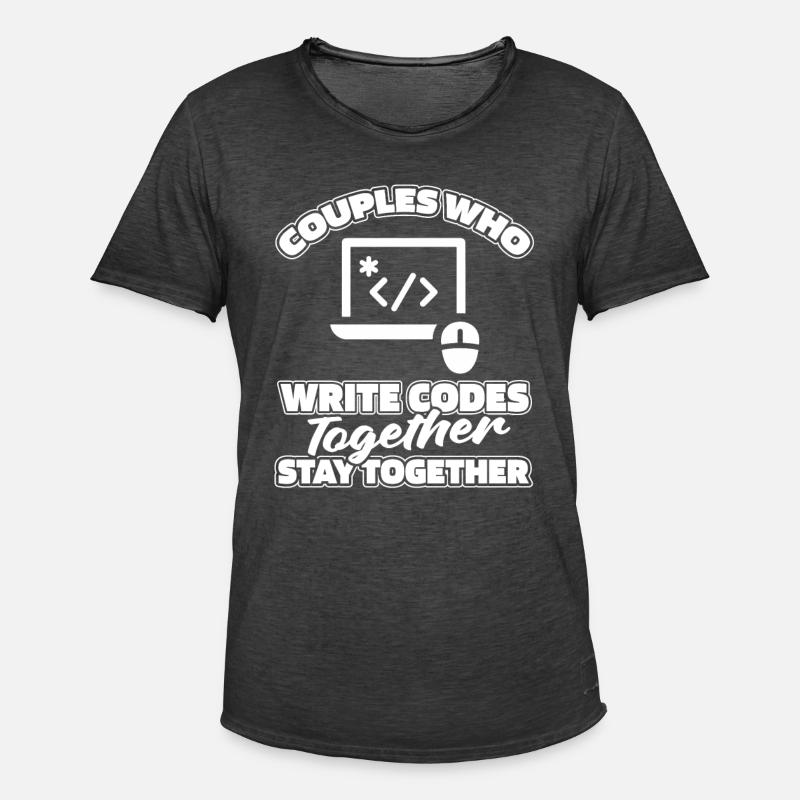 Developer Coder Programmer Pair - Men's Vintage T-Shirt - washed black