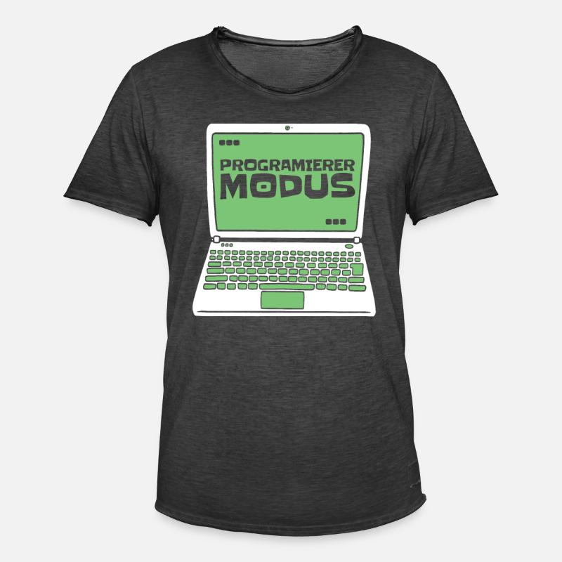 Entwickler Coder Programmierer Laptop - Männer Vintage T-Shirt - Vintage Schwarz