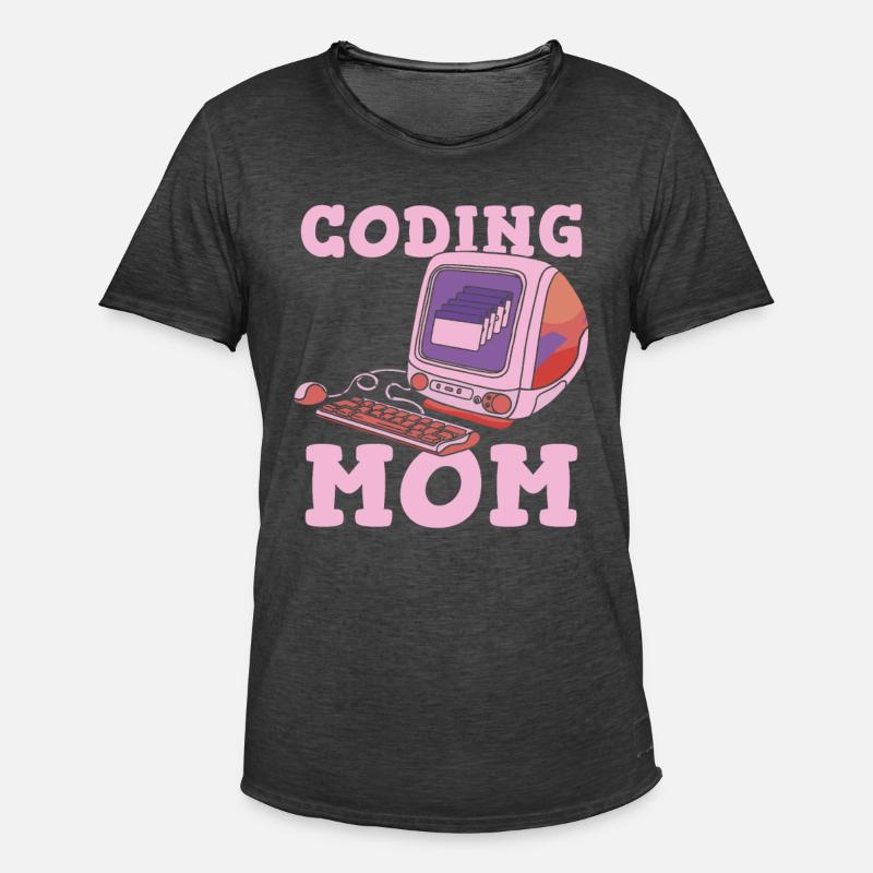Développeur Coder Programmeur Mère - T-shirt vintage Homme - noir vintage