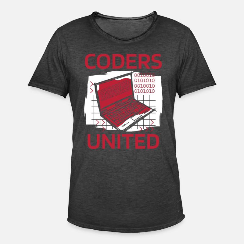 Developer Coder Programmer Laptop - Men's Vintage T-Shirt - washed black