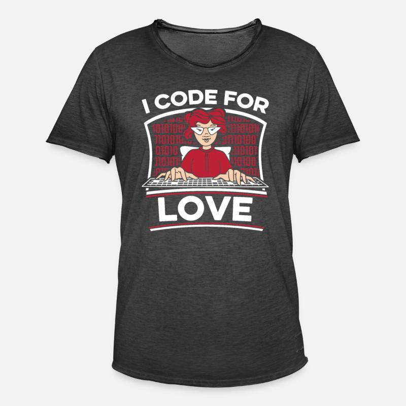 Entwickler Coder Programmierer Liebe - Männer Vintage T-Shirt - Vintage Schwarz