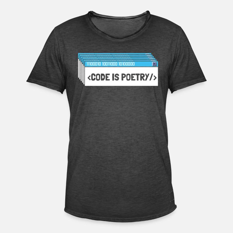 Entwickler Coder Programmierer Poesie - Männer Vintage T-Shirt - Vintage Schwarz