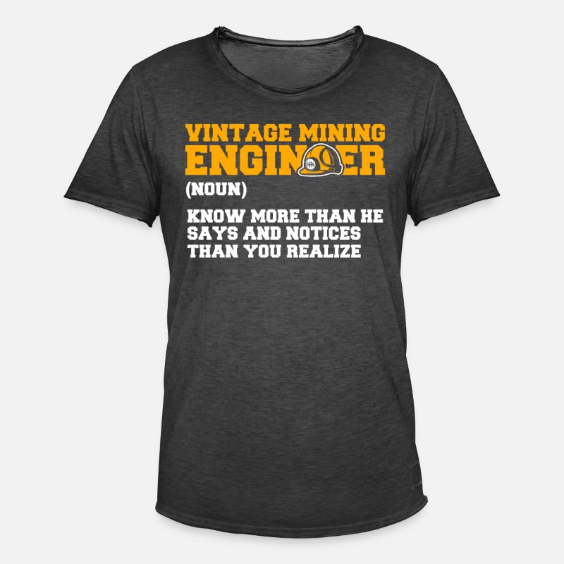 Engineer Definition Mining Engineer - Men's Vintage T-Shirt - washed black