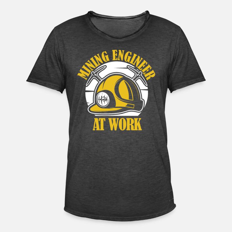 Engineer Cool Mining Engineer - Men's Vintage T-Shirt - washed black