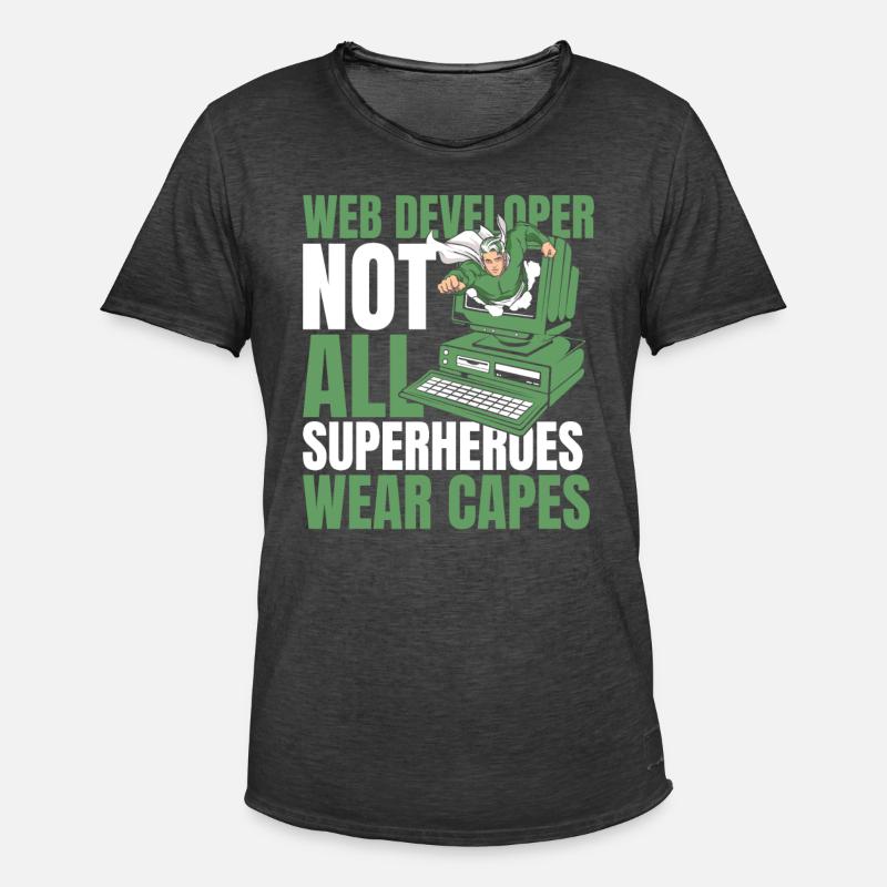 Web Entwickler Webdeveloper Superheld - Männer Vintage T-Shirt - Vintage Schwarz