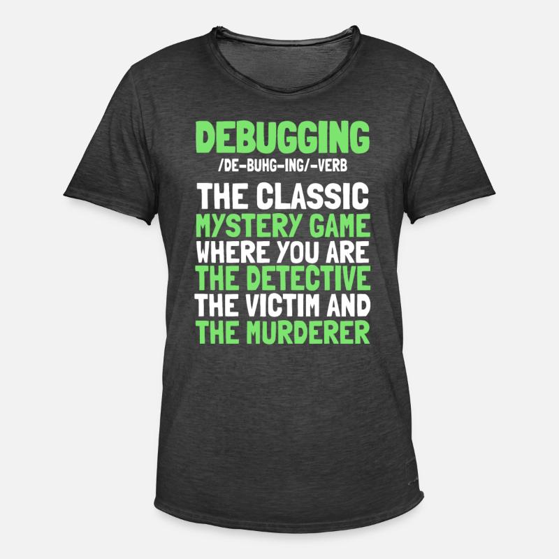 Entwickler Coder Programmierer Witzig Debugging - Männer Vintage T-Shirt - Vintage Schwarz