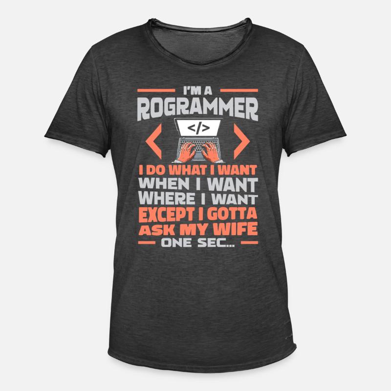 Developer, Coder, Programmer - Men's Vintage T-Shirt - washed black