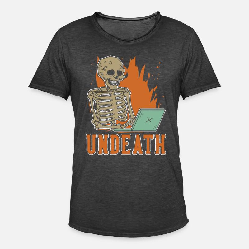 Developer Coder Programmer Skeleton Undeath - Men's Vintage T-Shirt - washed black