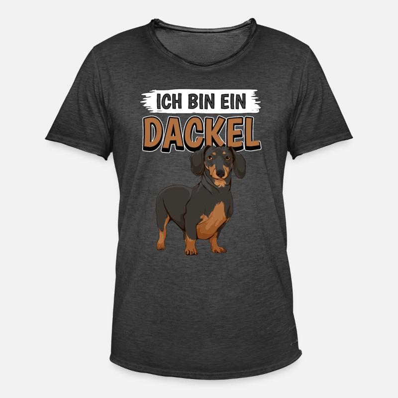Dackel Ich bin ein Dackel - Männer Vintage T-Shirt - Vintage Schwarz