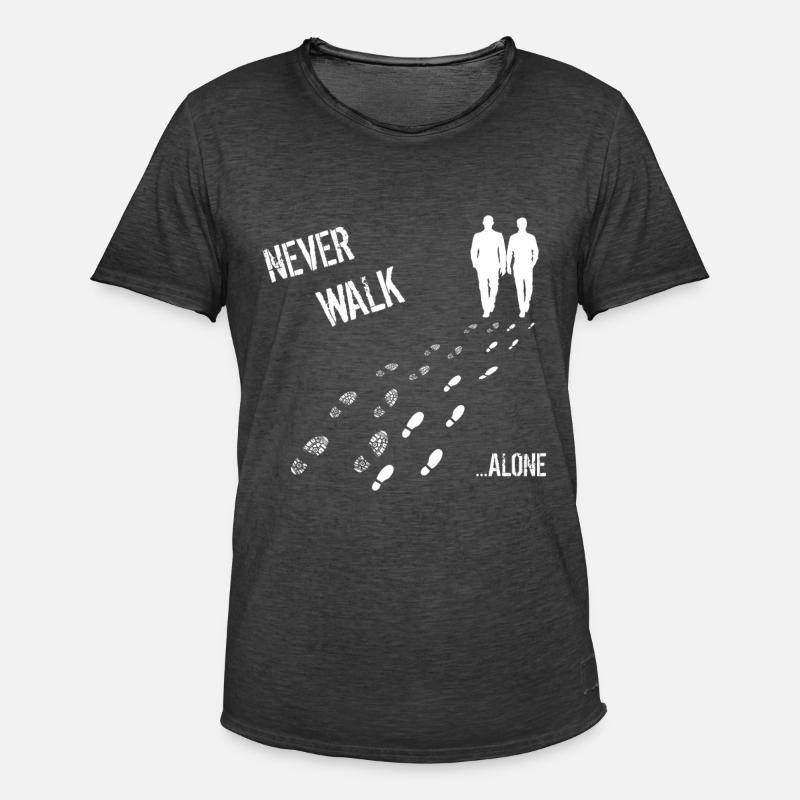 Never Walk alone Mann & Mann - Männer Vintage T-Shirt - Vintage Schwarz