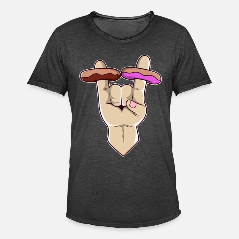 2 Donuts from Hell - Männer Vintage T-Shirt - Vintage Schwarz