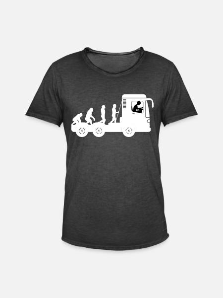 Evolution du camionneur - T-shirt vintage Homme - noir vintage