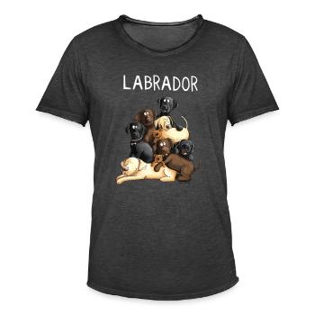 Lustiger Labrador Hundehaufen I Retriever Hunde - Männer Vintage T-Shirt - Vintage Schwarz - Vorne
