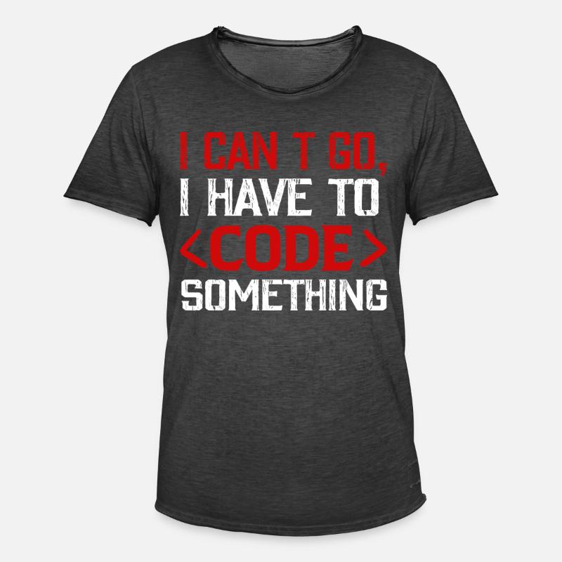 Programmeur, Nerd , Code informatique - T-shirt vintage Homme - noir vintage