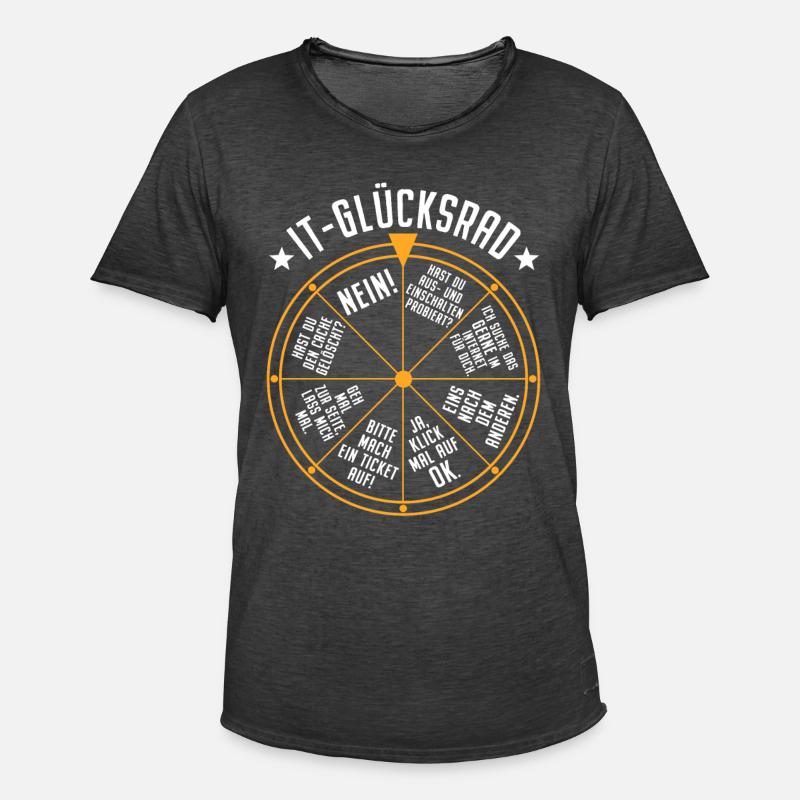 IT Support Glücksrad Service Desk IT Helpdesk Nerd - Männer Vintage T-Shirt - Vintage Schwarz
