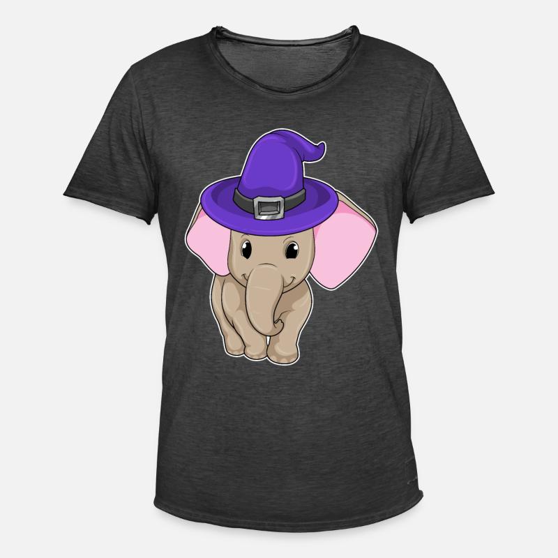 Elefant als Zauberer - Männer Vintage T-Shirt - Vintage Schwarz