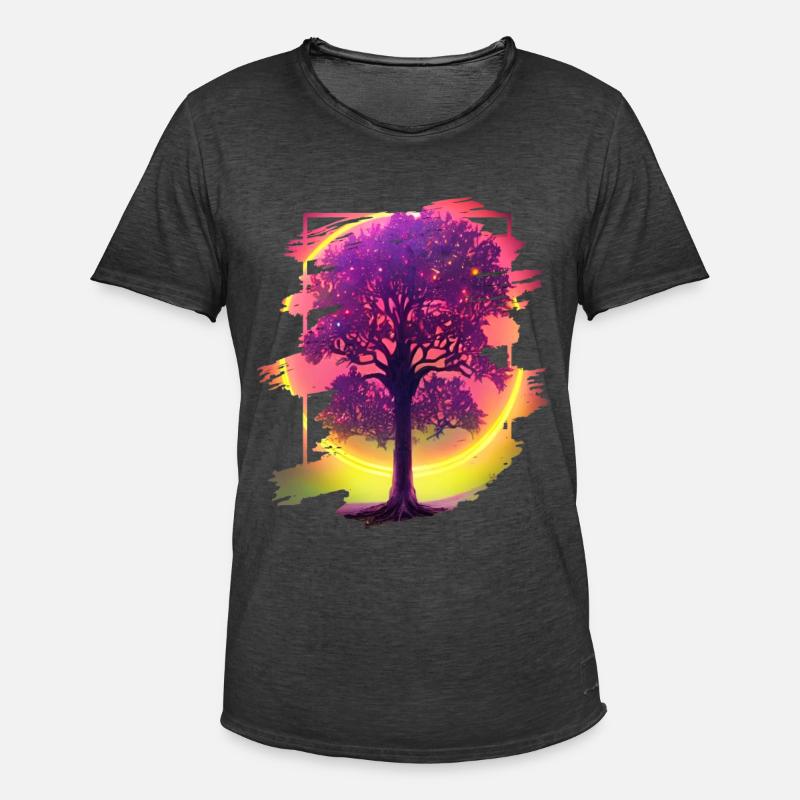Lebensbaum - Männer Vintage T-Shirt - Vintage Schwarz