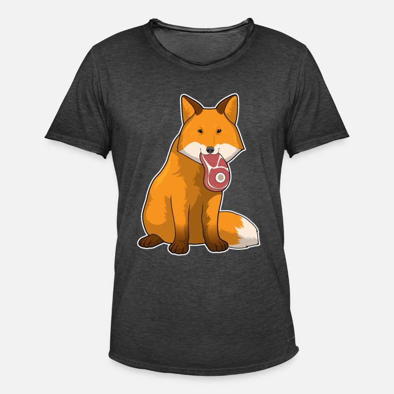 Fuchs Fleisch - Männer Vintage T-Shirt - Vintage Schwarz