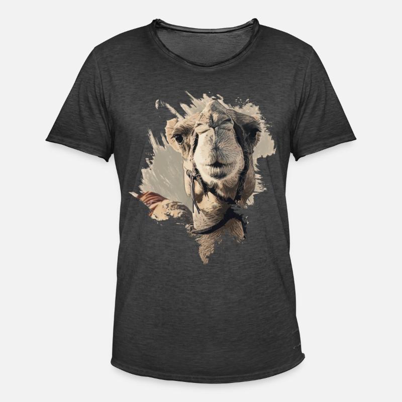 Kamelkopf Kamel - Männer Vintage T-Shirt - Vintage Schwarz
