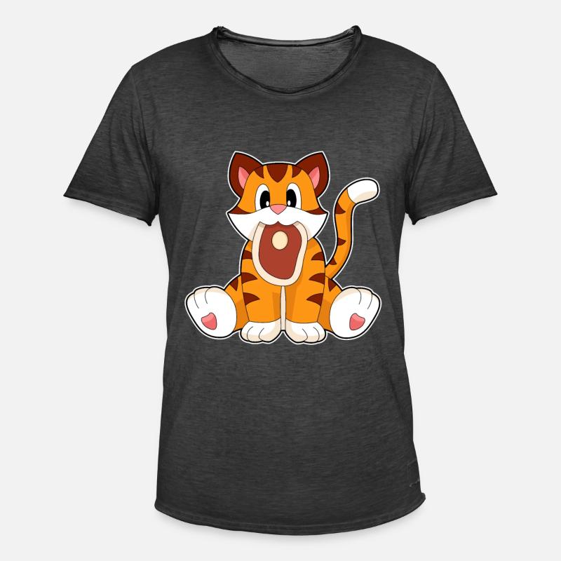 Tiger Fleisch - Männer Vintage T-Shirt - Vintage Schwarz