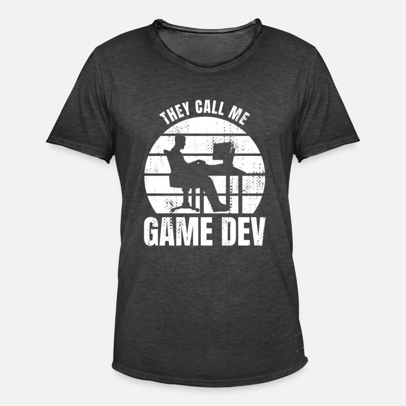 Sie nennen mich Game Dev - Männer Vintage T-Shirt - Vintage Schwarz