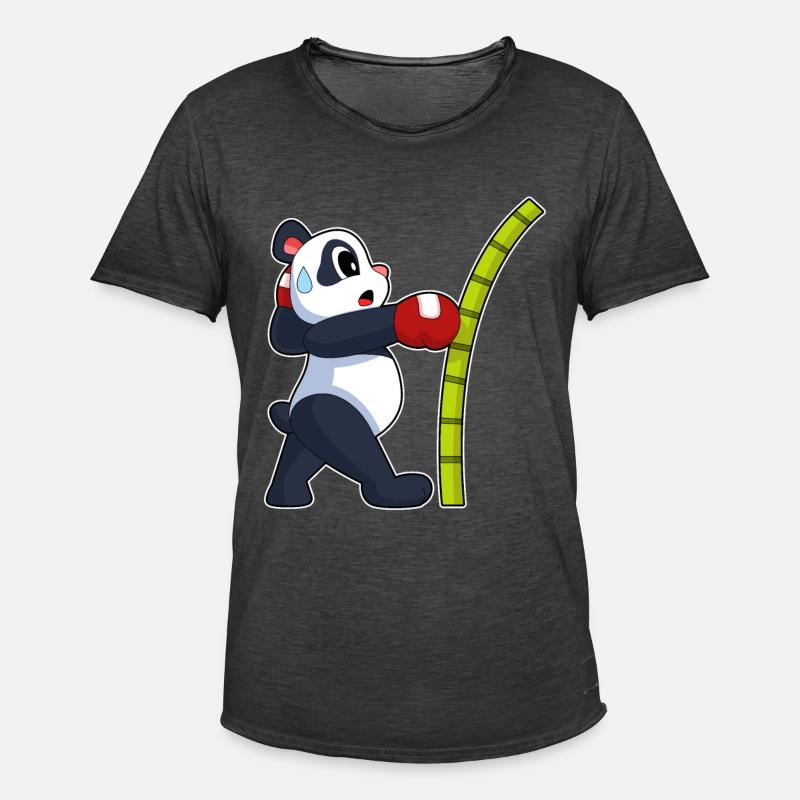 Panda Boxer Boxhandschuhe Boxen - Männer Vintage T-Shirt - Vintage Schwarz