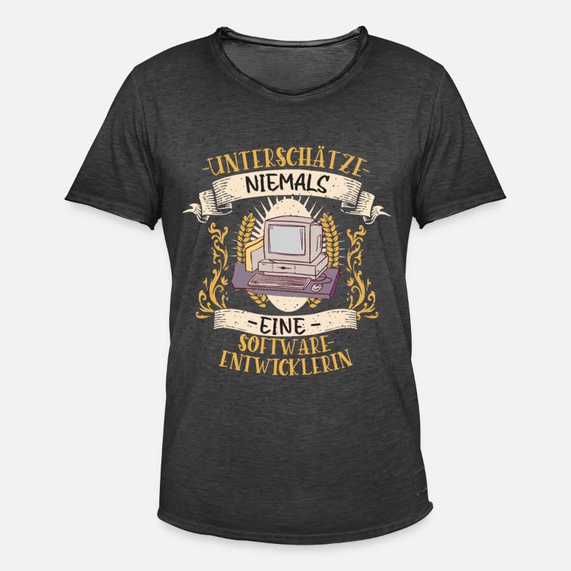 Softwareentwicklerin Geschenk Code Lustig - Männer Vintage T-Shirt - Vintage Schwarz