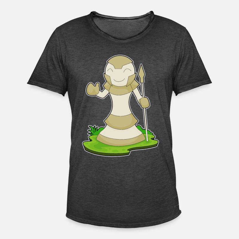 Schachfigur Bauer Schach - Männer Vintage T-Shirt - Vintage Schwarz