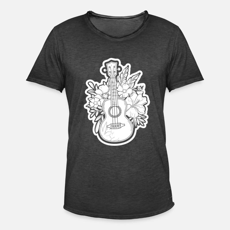 Ukulele Comic Look - Männer Vintage T-Shirt - Vintage Schwarz
