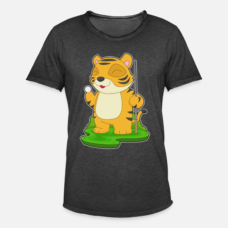 Tiger Billiard Queue - Männer Vintage T-Shirt - Vintage Schwarz