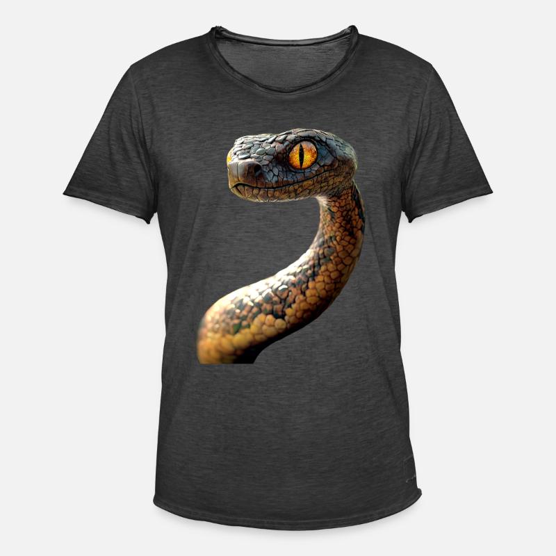 Schlange Python Kobra Mamba Klapperschlange Snake - Männer Vintage T-Shirt - Vintage Schwarz