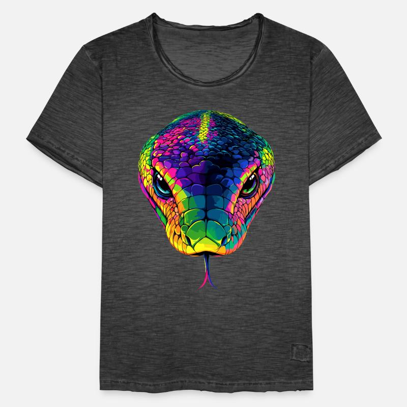 Schlange Python Kobra Mamba Klapperschlange Snake Männer Vintage T-Shirt