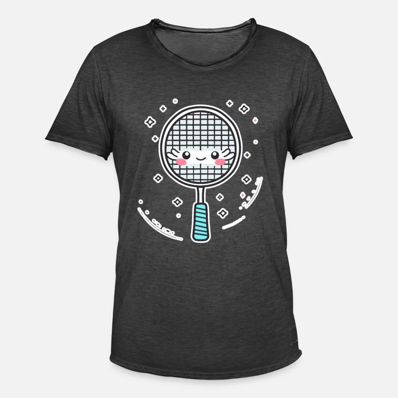 Badmintonschläger Comic Look - Männer Vintage T-Shirt - Vintage Schwarz