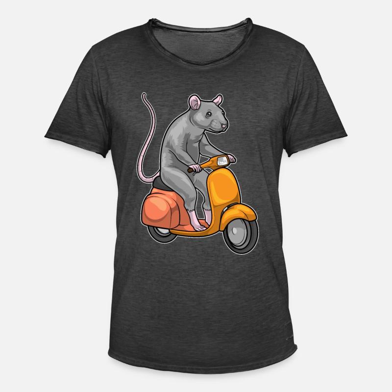 Ratte Motorroller - Männer Vintage T-Shirt - Vintage Schwarz