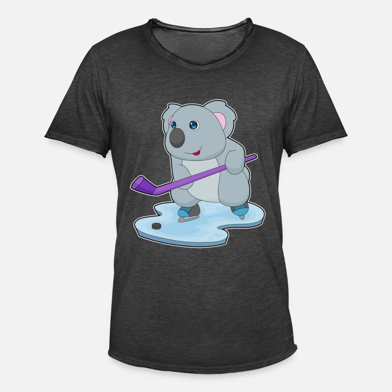 Koala Eishockey Eishockeyschläger - Männer Vintage T-Shirt - Vintage Schwarz