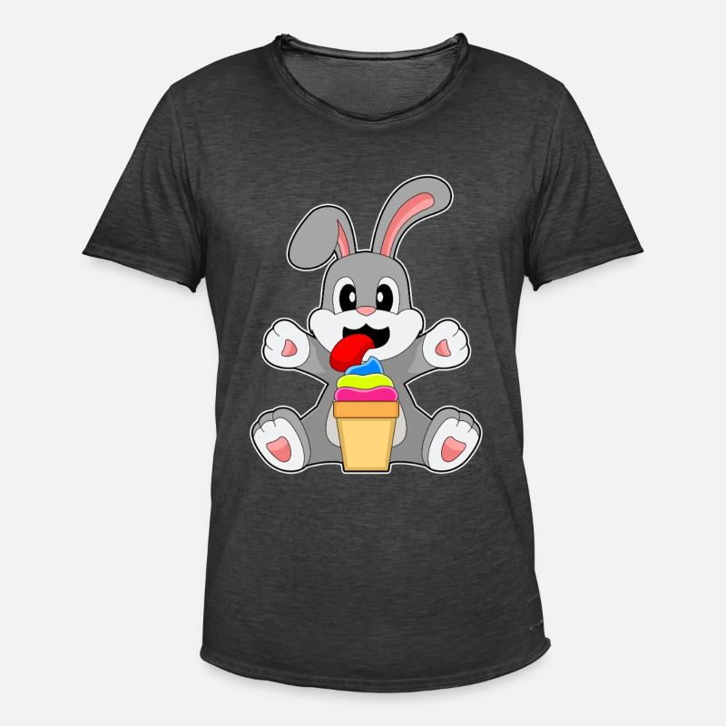 Hase Eisbecher - Männer Vintage T-Shirt - Vintage Schwarz