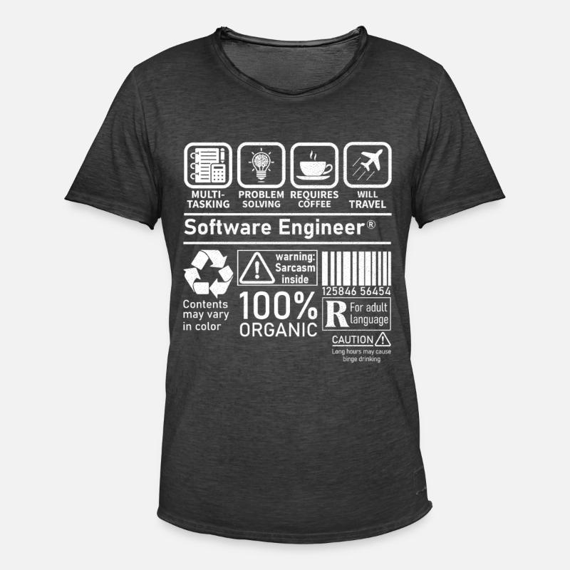 software engineer multi tasking problem solving - Men's Vintage T-Shirt - washed black