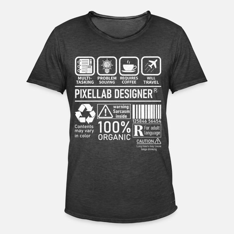 Pixellab Designer multi tasking problem solving - Männer Vintage T-Shirt - Vintage Schwarz