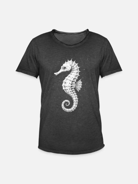 Seepferdchen - Männer Vintage T-Shirt - Vintage Schwarz