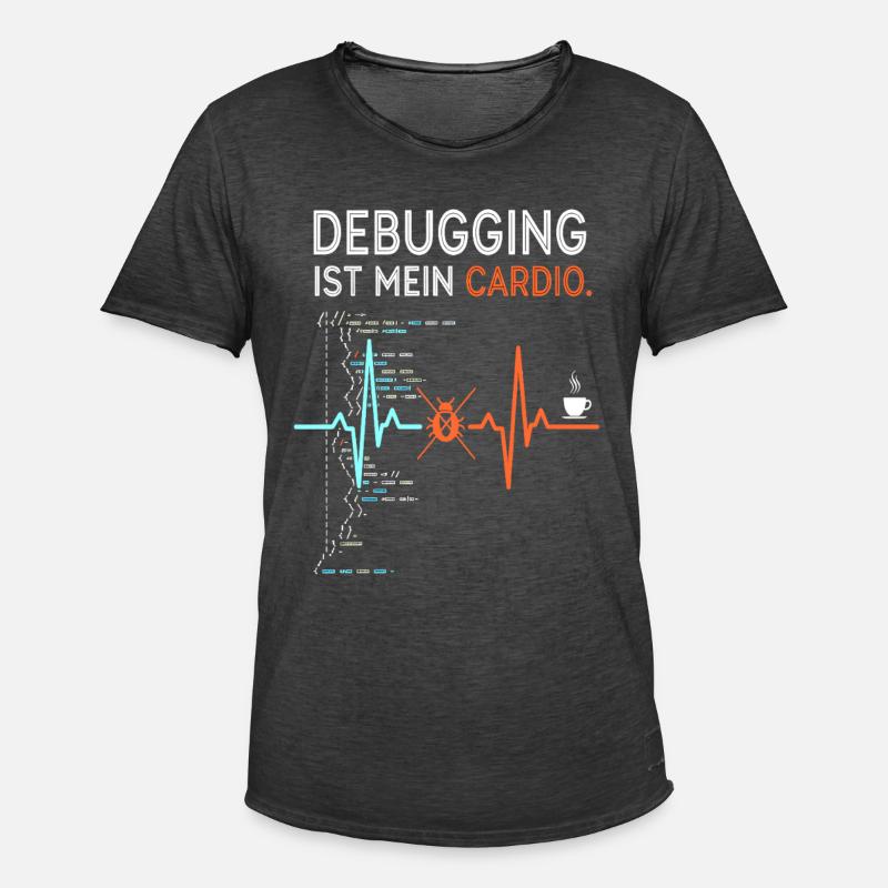 Debugging ist mein Cardio - Computer Nerd - Männer Vintage T-Shirt - Vintage Schwarz