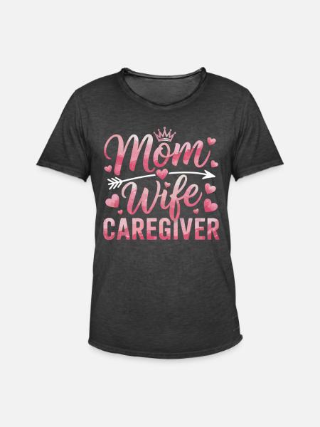 Mutter Tochter Herz Motiv - Männer Vintage T-Shirt - Vintage Schwarz