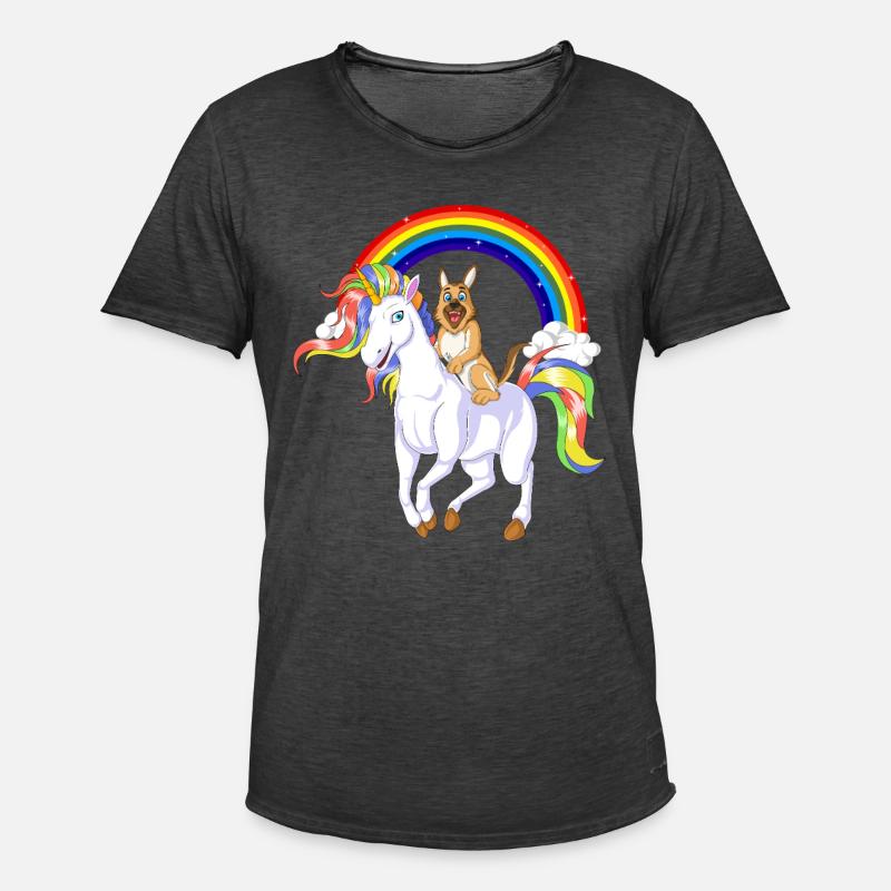 Deutscher Schäferhund Einhorn - Männer Vintage T-Shirt - Vintage Schwarz